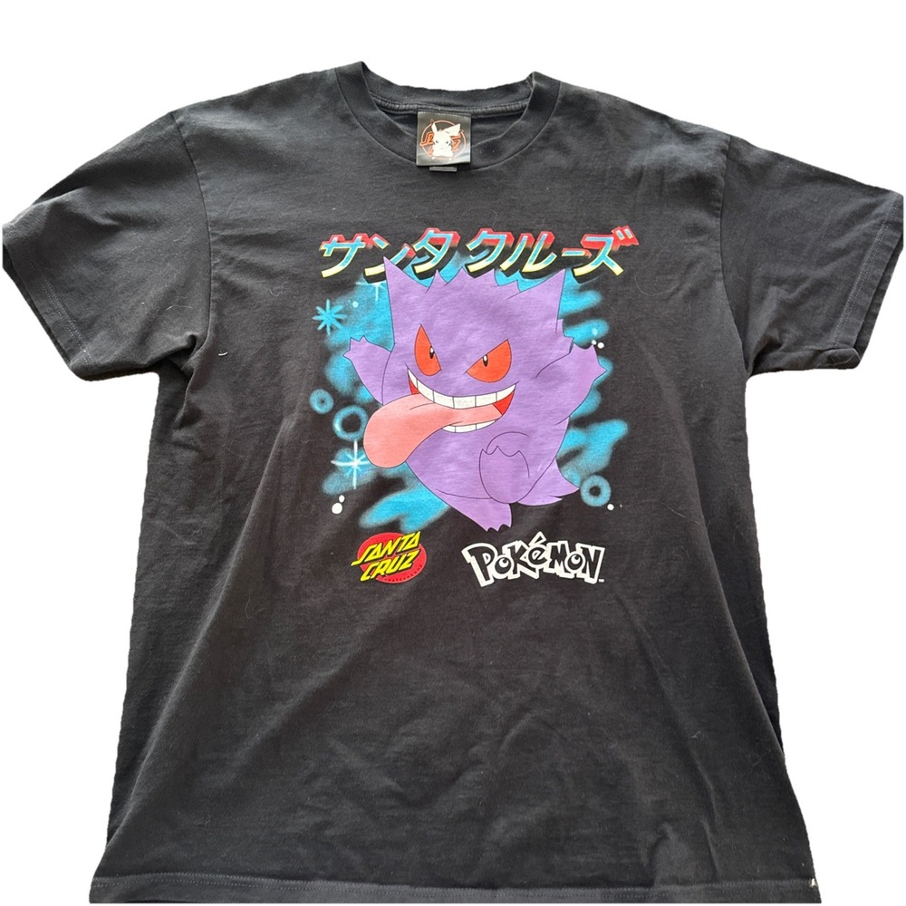 Pokemon X Santa Cruz Skateboards Shirt 'Ghost Type 3' Gengar Sz Large Black